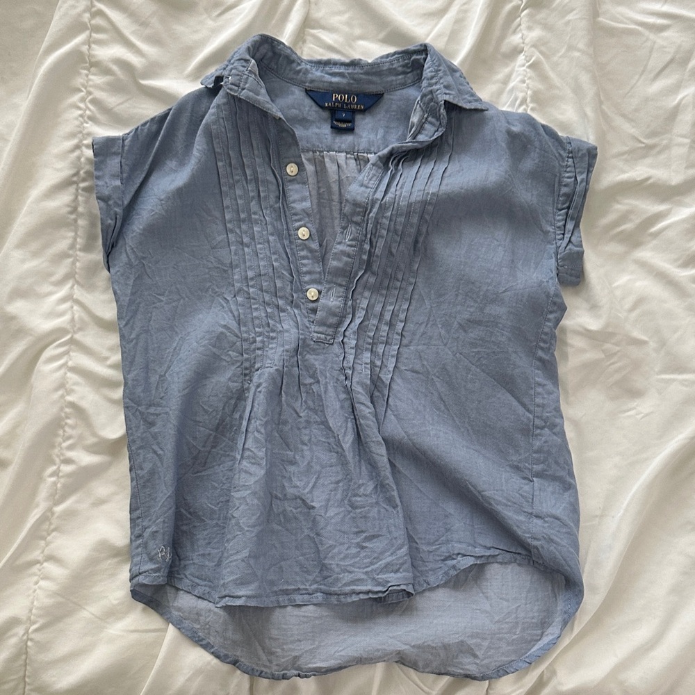 Polo by Ralph Lauren Light Blue Half-Button-Up Shirt